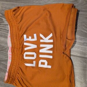 Victoria's Secret PINK Burnt Orange Shorts TEXAS LONGHORNS 🧡🤍🤘 Long retired.